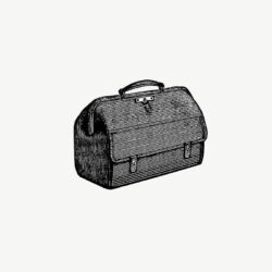 illustration of a vintage-style briefcase