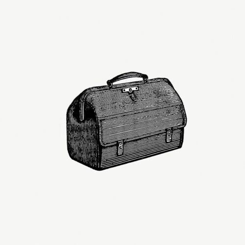 illustration of a vintage-style briefcase